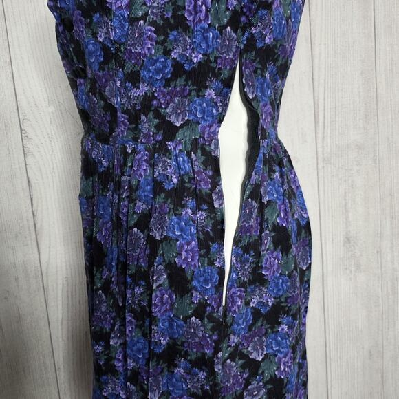 Vintage Laura Ashley Floral Corduroy Dress – Made in Great Britain, 90s, sz 12 - Picture 5 of 8